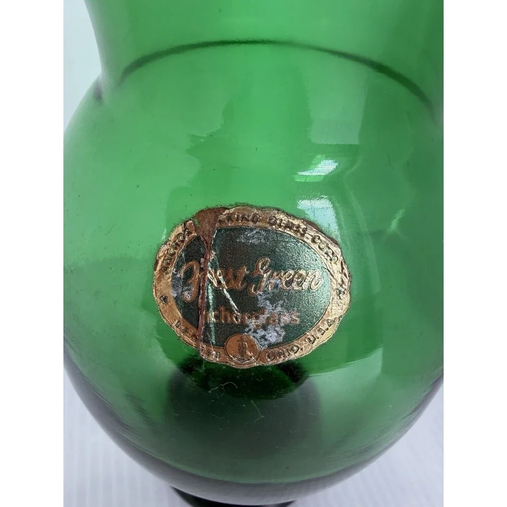 Vintage Anchor Hocking Emerald Forest Green Bud Vase 6.5